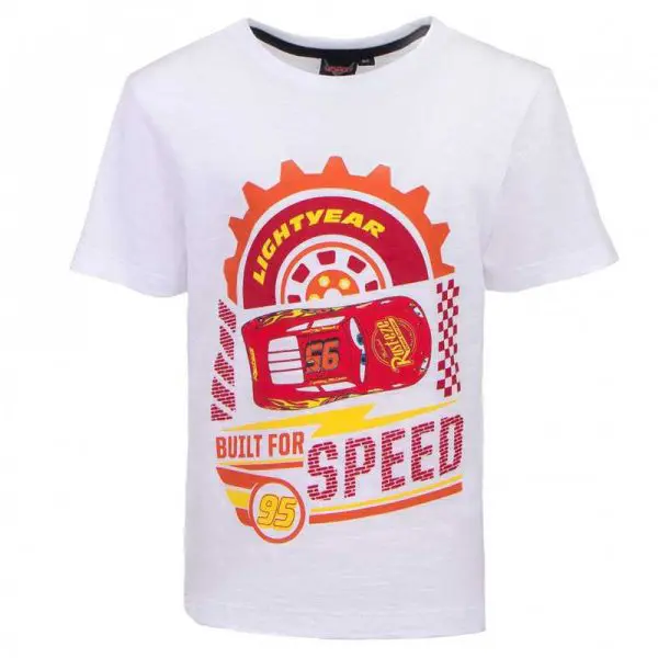 Hvid Cars T-Shirt McQueen Build For Speed
