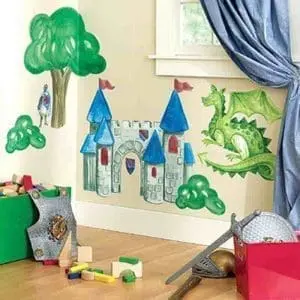 Wallstickers - Ridderborg og Drage