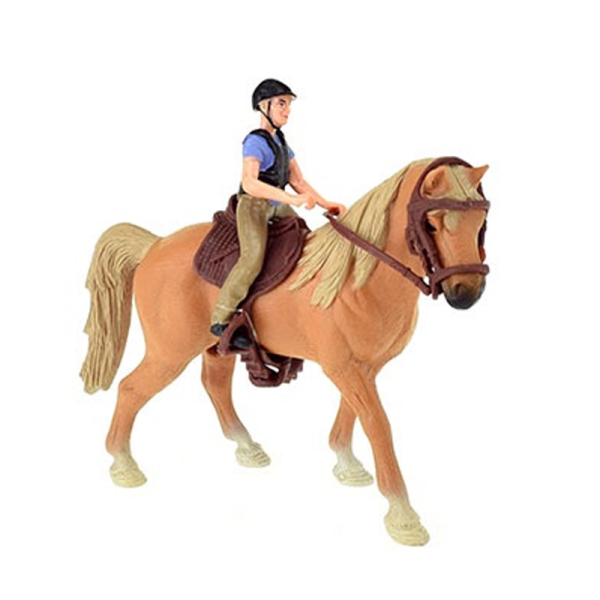 HORSES PRO Brun Hest Med Rytter Og Accessories (13cm) 3