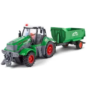 BULL Fjernstyret Traktor Med Anhænger (Skala 1:28)