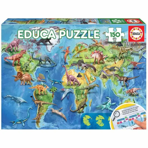 Educa Puslespil Dinosaurs World Map – 150 Brikker