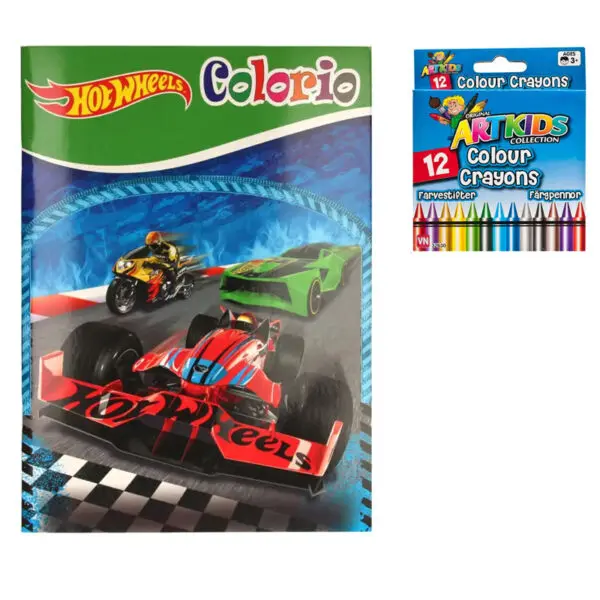 Colorio Hot Wheels Race Malebog grøn og malekridt