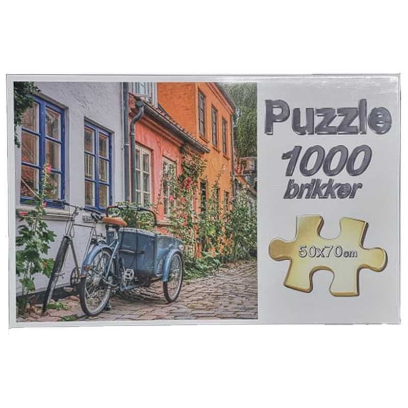 gaffel Stole på solsikke Brostensgade og Cykler 1000 brikker | Puslespil for familien