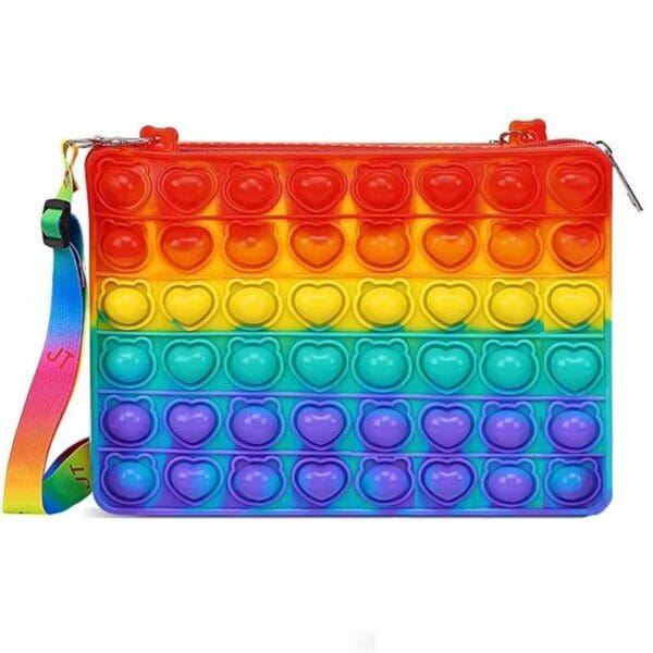 Pop It Fidget Toys Håndtaske Rainbow (22X16 cm)
