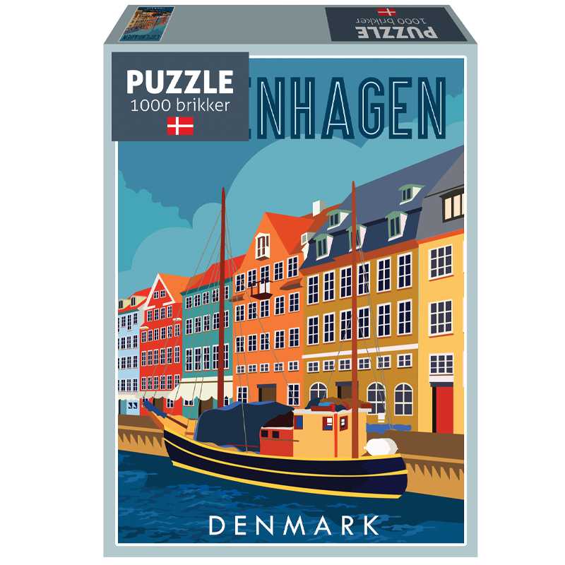 Ungkarl pille ryste Danmark Puzzle | Nyhavn | 1000 brikker | www.Legebiksen.dk