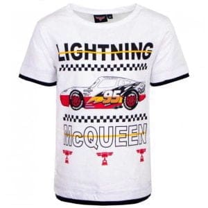Hvid Cars T-Shirt Lightning McQueen
