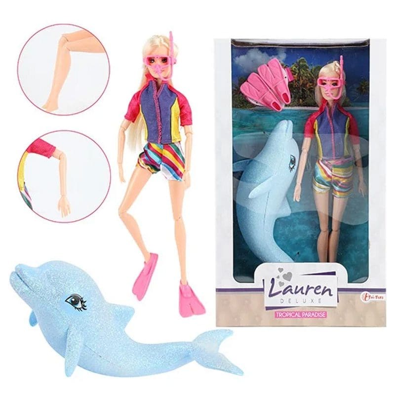 Lauren Teenage Dukke Med Glitter Delfin (30 cm)