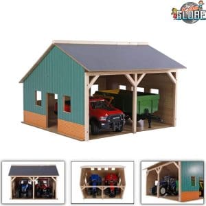 Kids Globe Traktor Garage med plads til 2 stk (Skala 1:16)