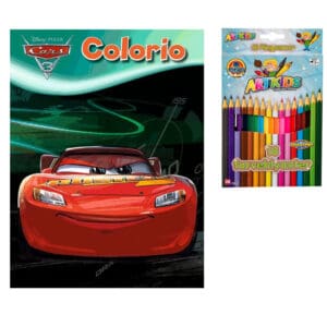 Colorio Cars 3 Malebog og ARTKIDS Pakke Med 18 Stk. Farveblyanter